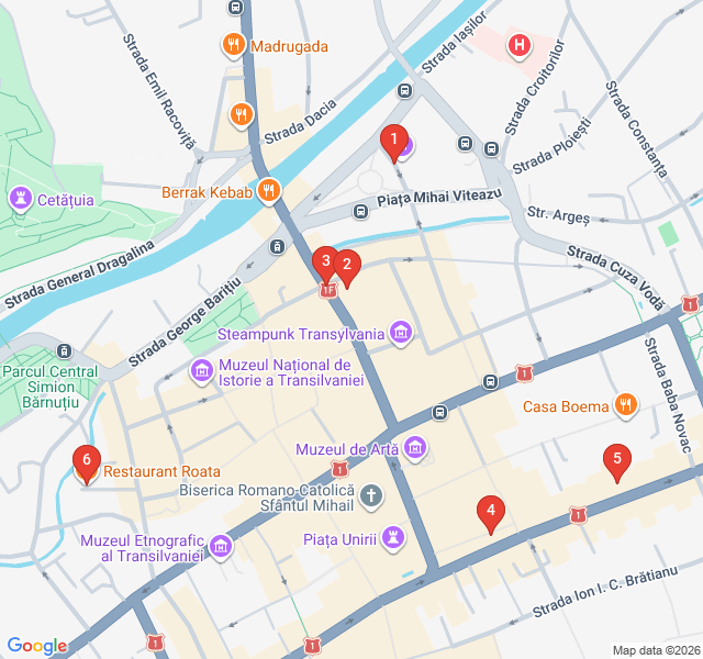 Route map for Transylvanian Bites: A Culinary Walk