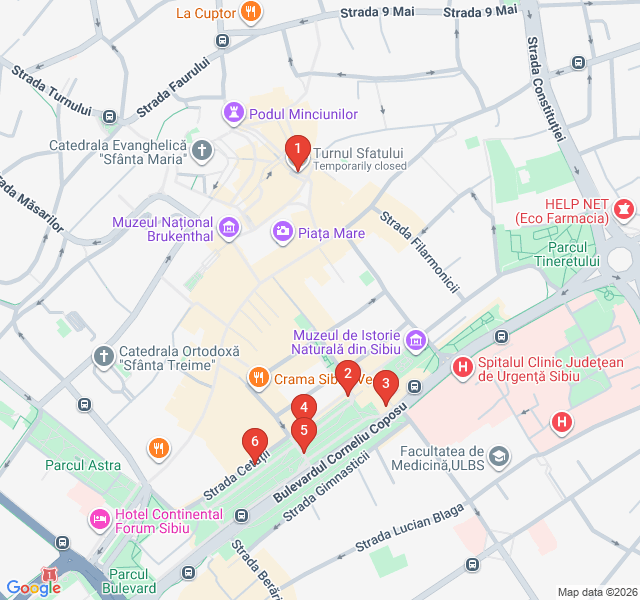 Route map for Fortifications and Towers of the Saxon Citadel