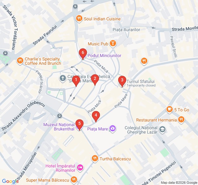 Route map for The Eyes of Sibiu: Architectural Photography Walk