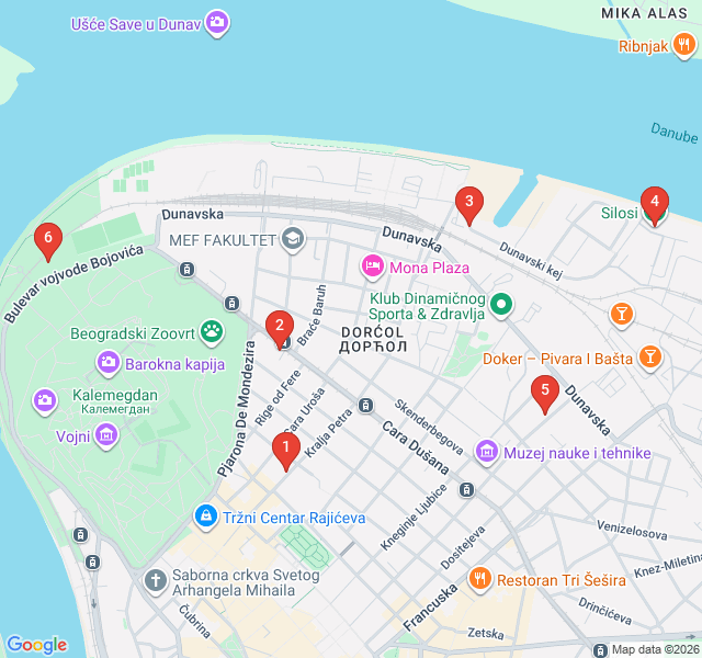 Route map for Hidden Dorćol: Industrial Chic & Forgotten History