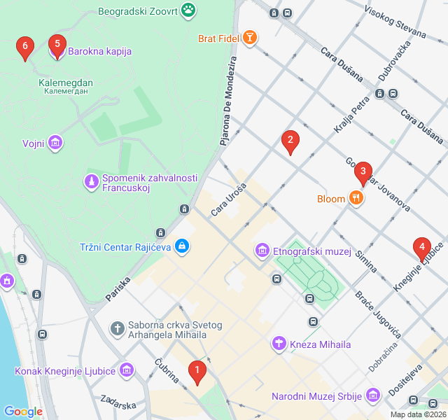 Route map for Secrets of the Ottoman Past: Forgotten Belgrade