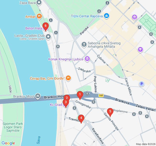 Route map for Savamala Creative Pulse: Street Art & Urban Renewal