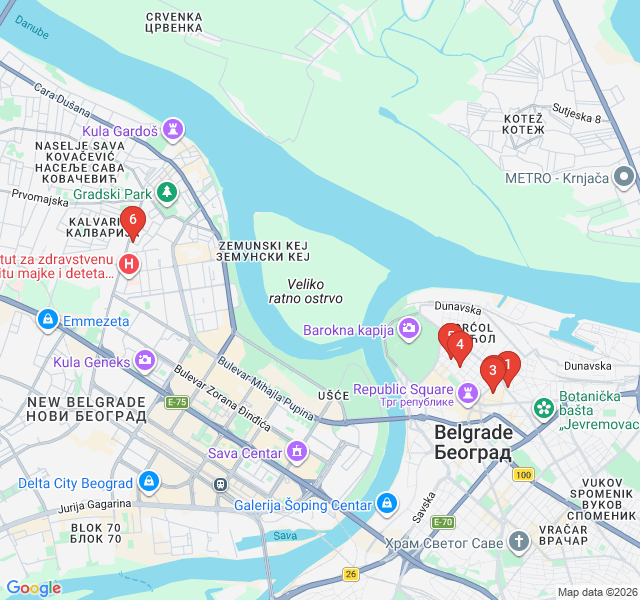 Route map for Bohemian Echoes: Skadarlija and Dorćol's Hidden Alleys