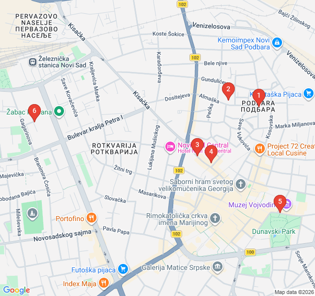 Route map for The Soul of Almaški: Novi Sad's Oldest Quarter