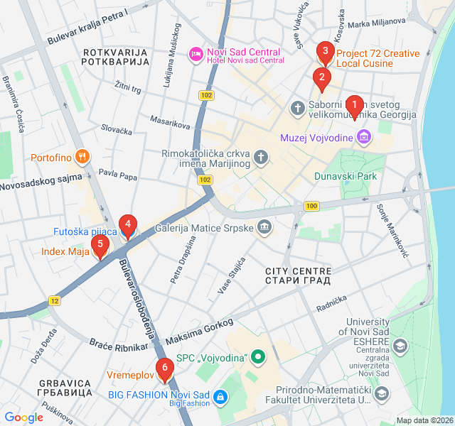 Route map for Vojvodina Flavors: Markets and Street Food