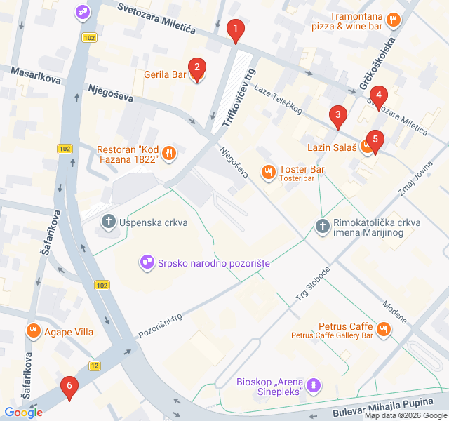 Route map for Bohemian Nights: Laze Telečkog and Beyond