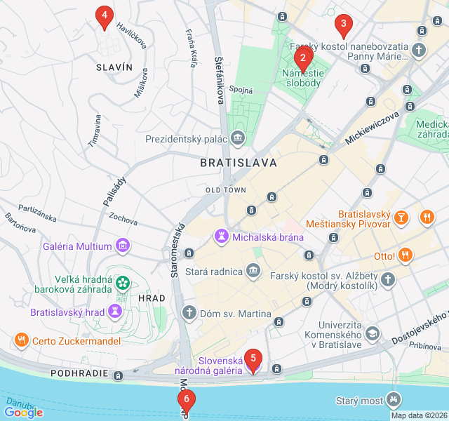 Route map for Brutalist Bratislava and Socialist Shadows