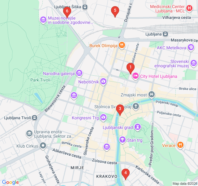 Route map for Hops and History: Ljubljana Craft Beer Walk
