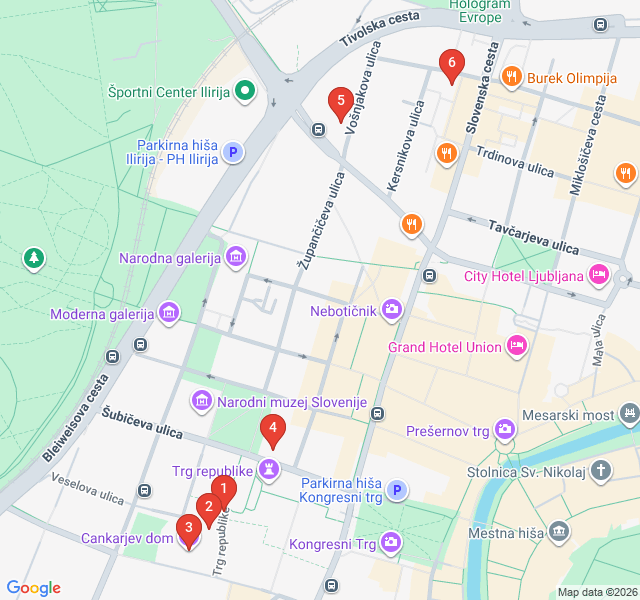 Route map for Concrete Dreams: Socialist Modernism Walk