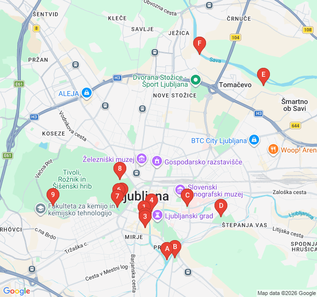 Route map for Tivoli Park: The City’s Green Lung