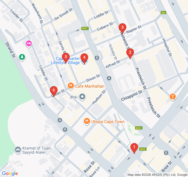 Route map for Cobblestones and Cottages: The Charm of De Waterkant