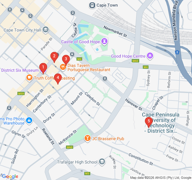 Route map for Echoes of District Six: A Journey of Memory and Resilience