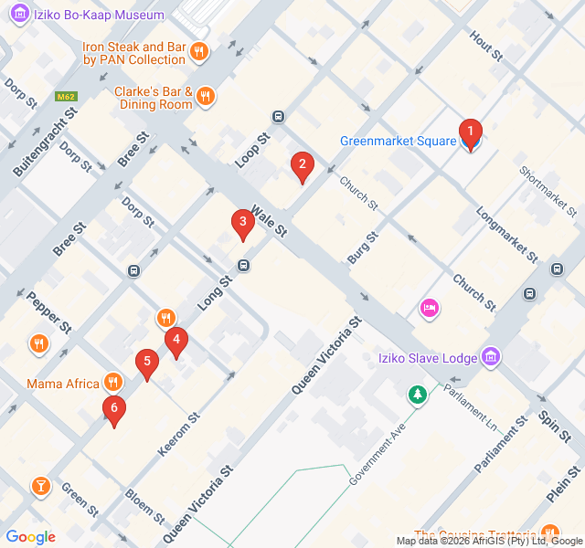 Route map for Long Street After Dark: Victorian Balconies and Nightlife