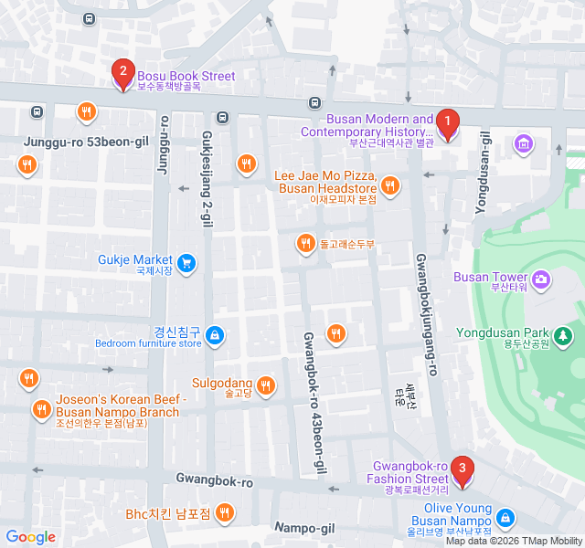 Route map for Ink and Memories: The Hidden Stories of Bosu-dong Book Alley