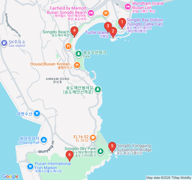 Route map for Skywalks and Cable Cars: The Songdo Seaside Adventure