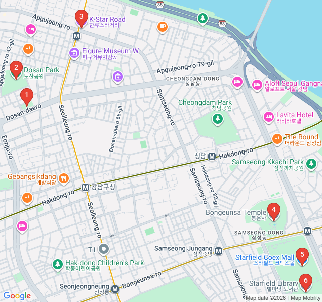 Route map for Gangnam Style: K-Pop Glam and Ancient Zen