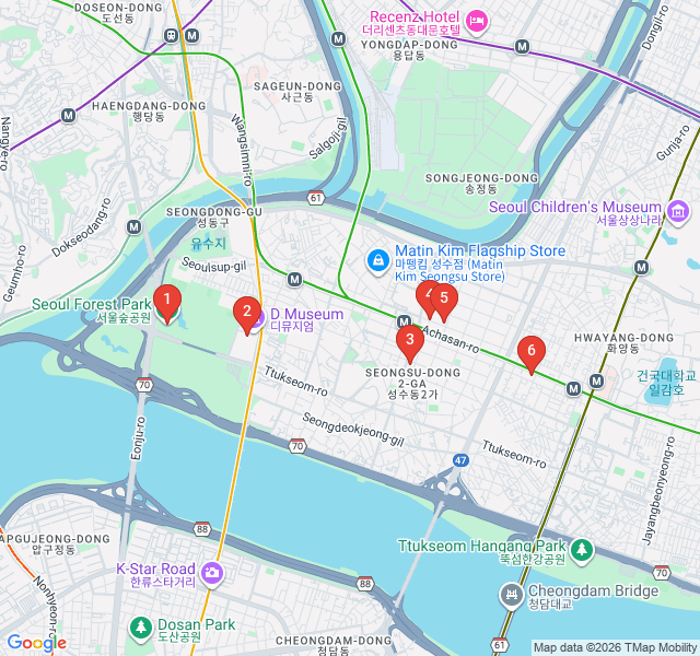 Route map for The Brooklyn of Seoul: Seongsu-dong Factory Revival