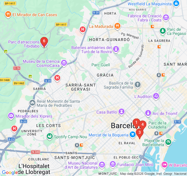 Route map for Cinema and City: Barcelona on the Big Screen