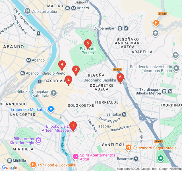 Route map for The Basilica Ascent: From Riverside to Begoña