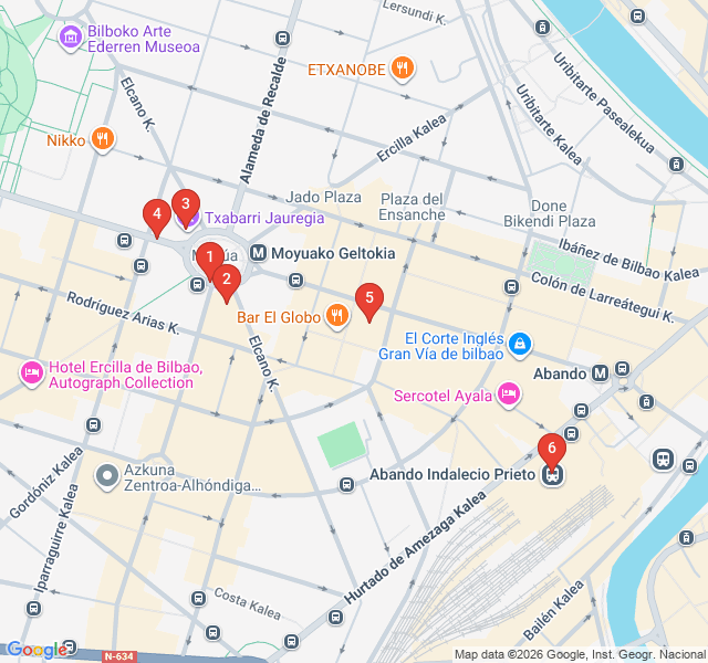 Route map for Belle Époque Bilbao: Grandeur of the Ensanche