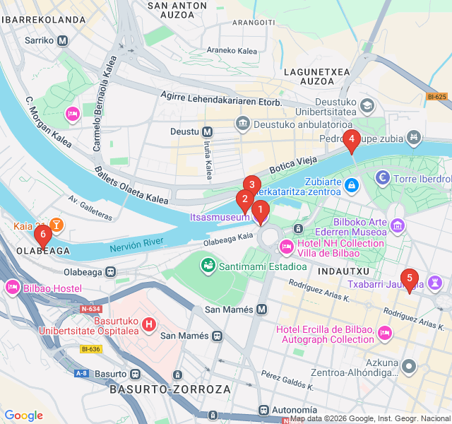 Route map for The Iron Soul: Maritime Heritage of the Nervión