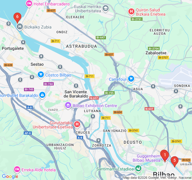 Route map for Riverfront Sculptures: An Open-Air Gallery