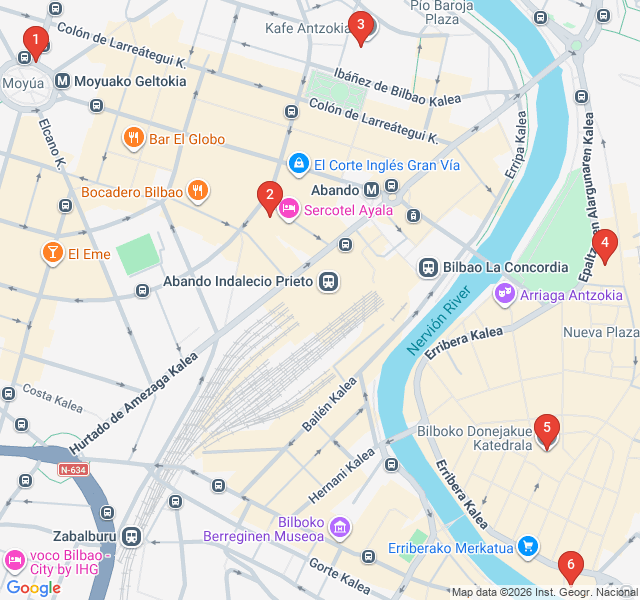 Route map for Sacred Stones: A Spiritual Journey Through Bilbao