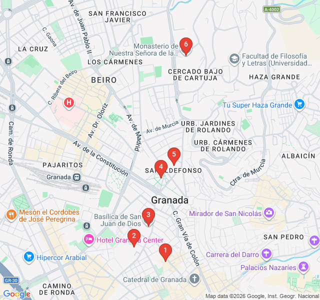 Route map for Baroque Splendor & Spiritual Silence