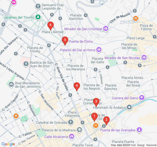 Route map for Tapas & Taverns of Calle Elvira