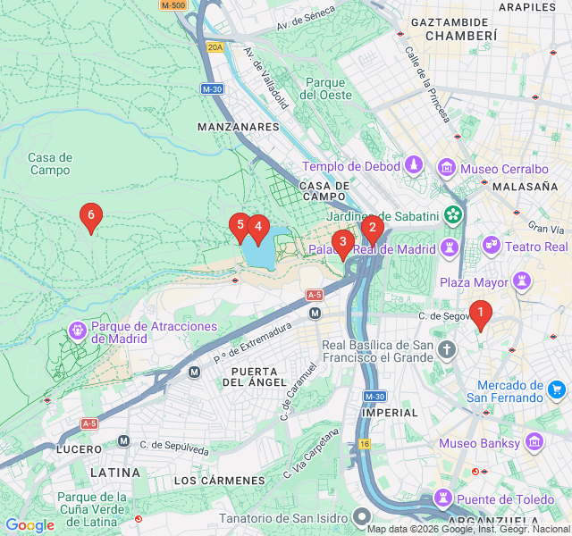 Route map for Casa de Campo: The Royal Hunting Ground