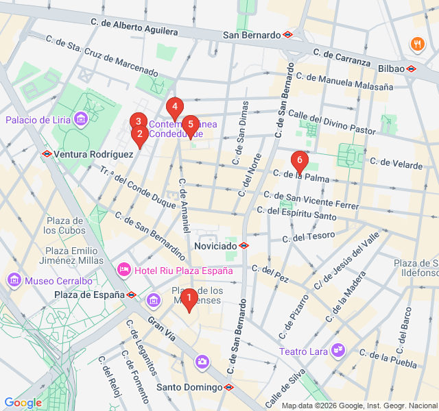 Route map for Conde Duque: Morning Coffee and Artisans