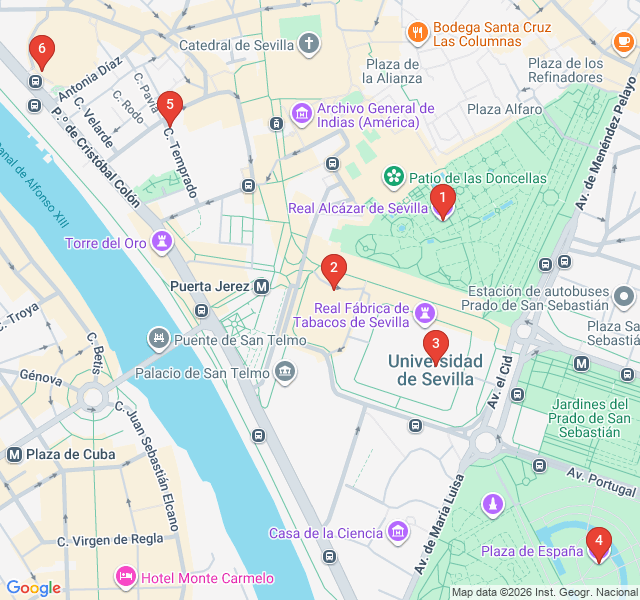 Route map for Game of Thrones and Beyond: Seville's Movie Magic