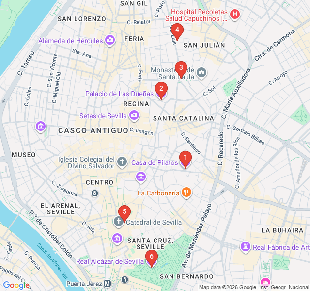 Route map for Mudejar Masterpieces: Seville's Islamic Legacy
