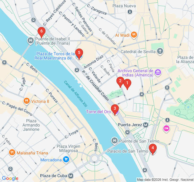 Route map for Riverside Horizons: The Guadalquivir Walk