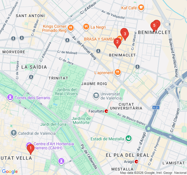 Route map for Benimaclet: The Village Within the City