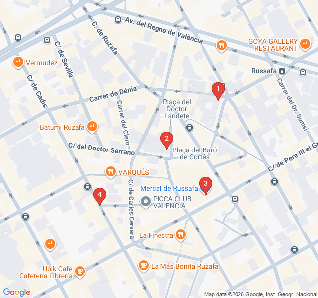 Route map for Ruzafa: The Bohemian Pulse