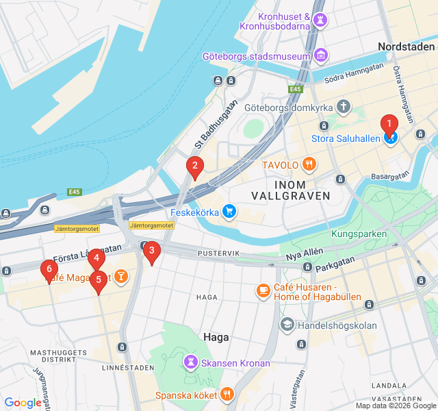 Route map for The Beer Mile: Andra Långgatan's Pub Culture