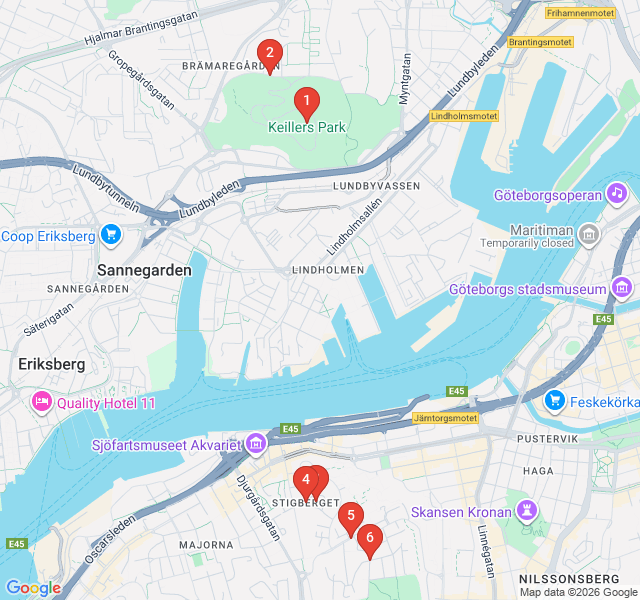 Route map for Panoramic Gothenburg: The Hills of Masthugget