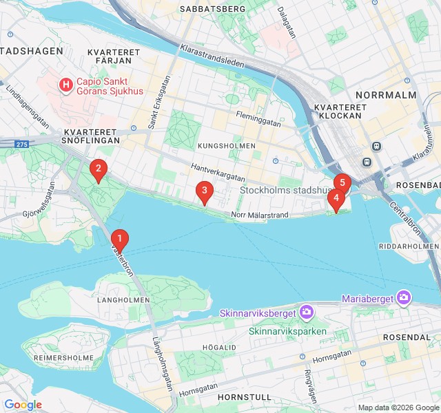 Route map for Bridges and Beacons: Kungsholmen's Civic Pride