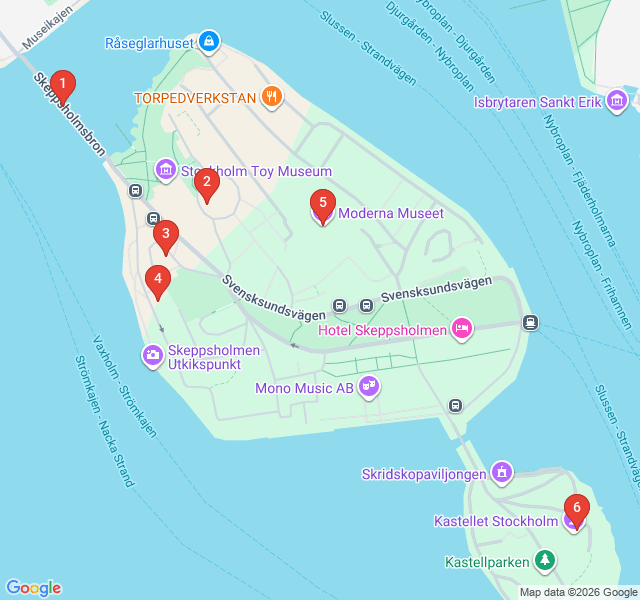 Route map for Island Secrets: The Naval History of Skeppsholmen