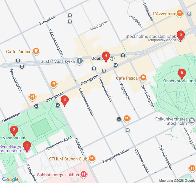 Route map for The Literary Heart of Vasastan: Astrid Lindgren's World
