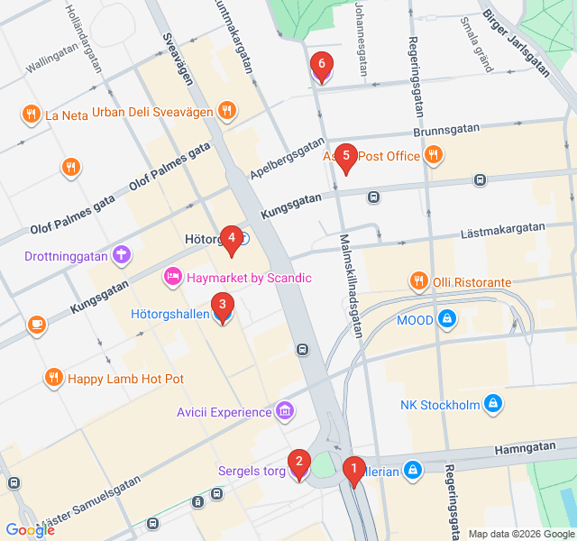 Route map for Modernism and Glass: The Transformation of Norrmalm