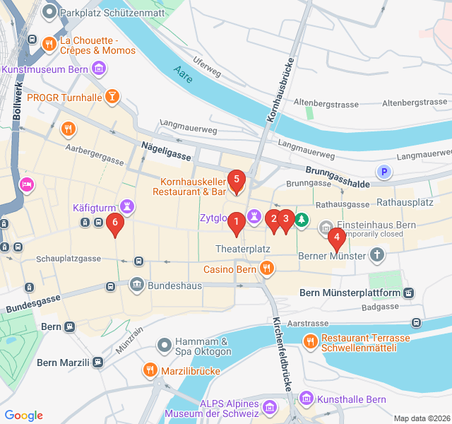 Route map for Flavors of Bern: A Culinary Exploration