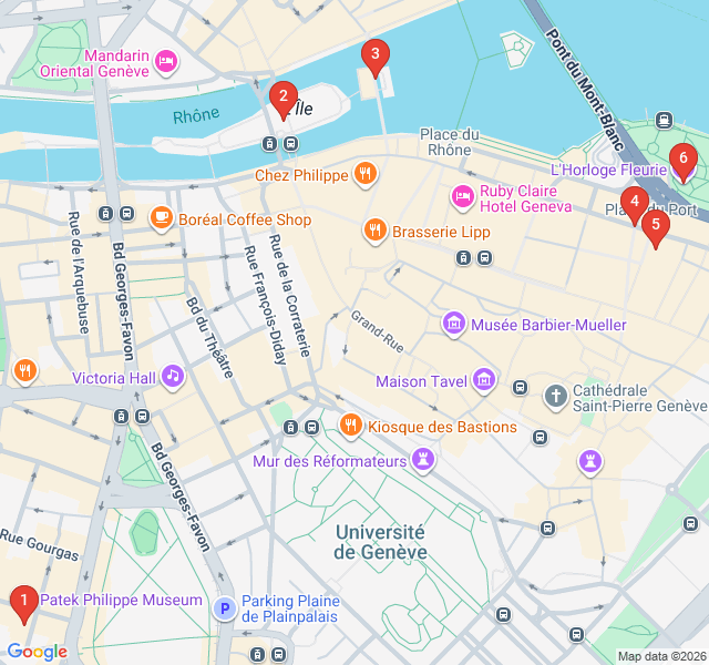 Route map for The Clockwork City: Geneva's Watchmaking Heritage