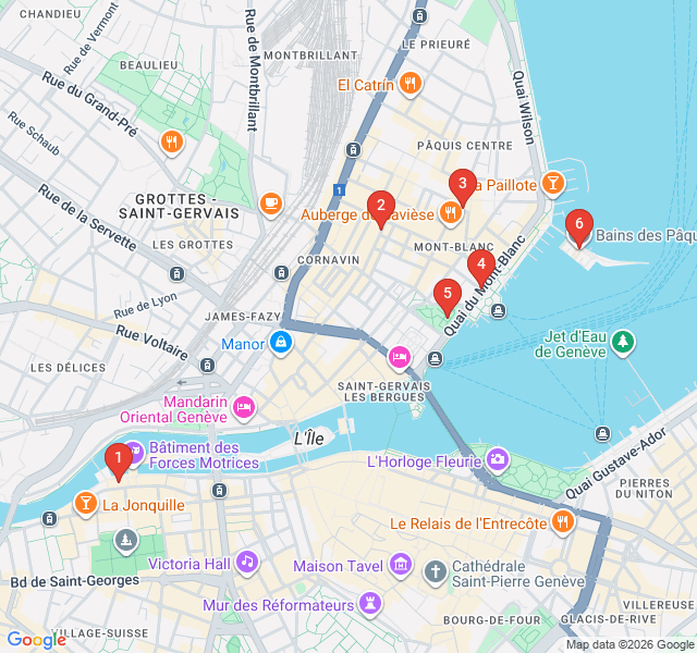 Route map for Global Flavors and Neon Lights: The Soul of Les Pâquis
