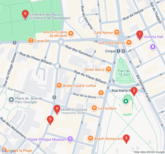 Route map for Creative Plainpalais: Flea Markets and Modern Art