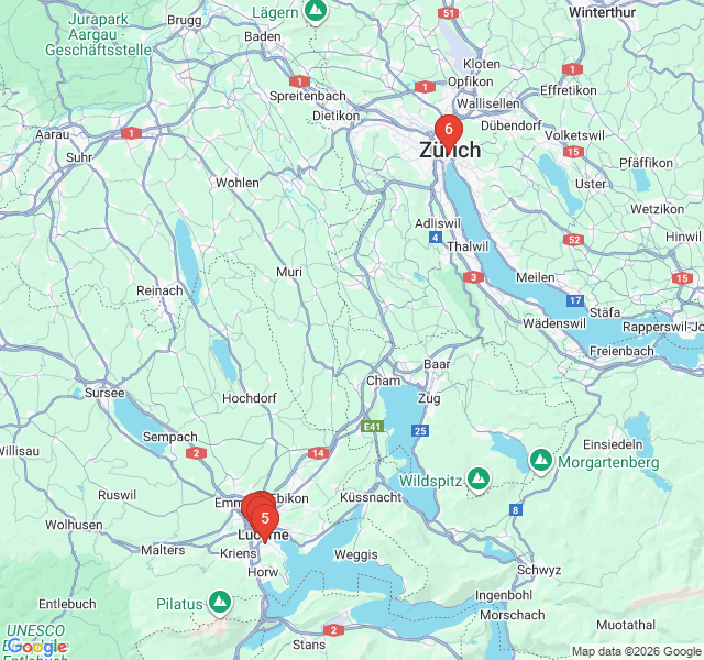 Route map for Spirits and Shadows: Lucerne After Dark