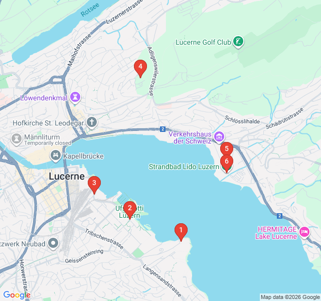 Route map for Wagner’s Lakeside Muse