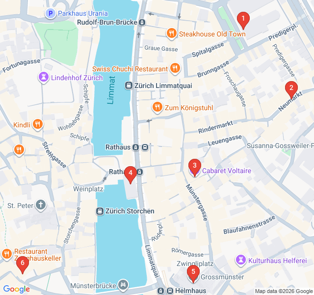 Route map for Medieval Secrets of the Niederdorf
