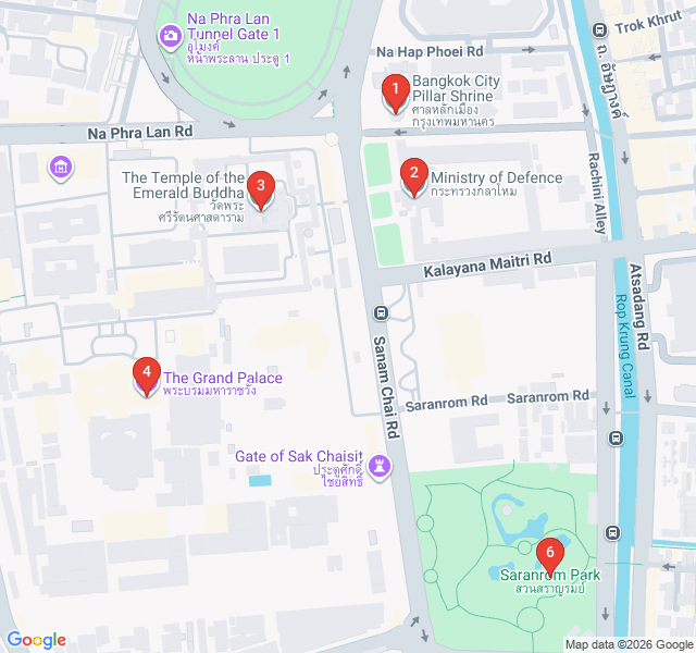 Route map for The Royal Heart of Rattanakosin